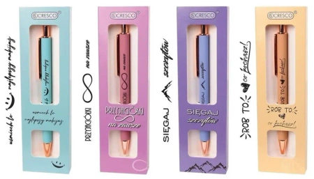 Długopis z nadrukiem Motto - Ona w etui GB mix - Cresco