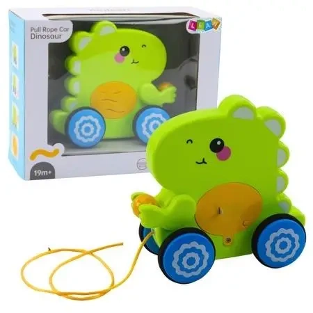 Dinozaur do ciągnięcia dla malucha zielony - Leantoys