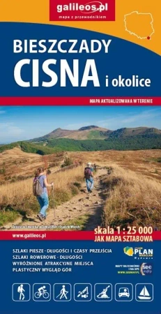 Mapa tur. - Bieszczady, Cisna i okolice 1:25 000 - praca zbiorowa