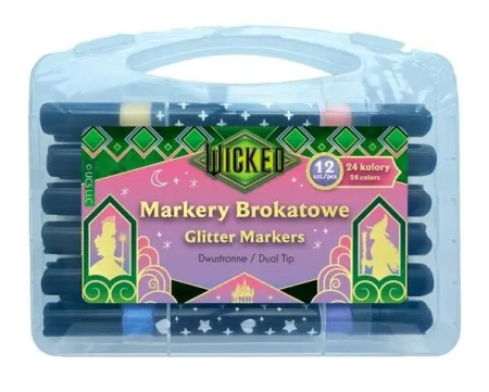 Markery brokatowe dwustronne 12szt Wicked - Beniamin