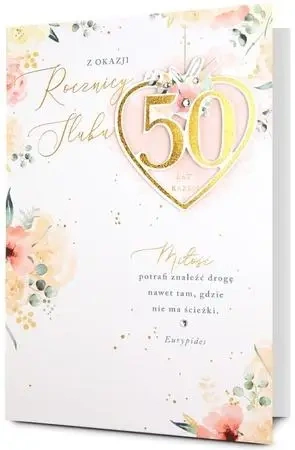 Karnet B6 Rocznica ślubu 50 - Pan Dragon
