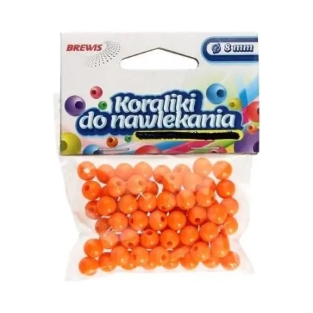 Koraliki do nawlekania pomarańcz + sznurek 8mm 16g - Brewis
