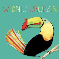 Karnet kwadrat CL4209_PO Urodziny Tukan - Clear Creations