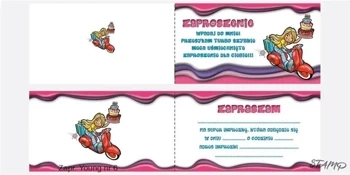 Zaproszenia Young nr 06 (opakowanie 10 szt) - Stamp