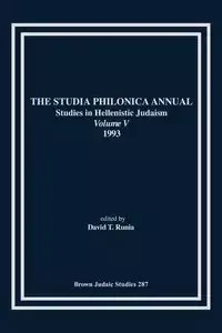 The Studia Philonica  Annual V, 1993 - Runia David T.