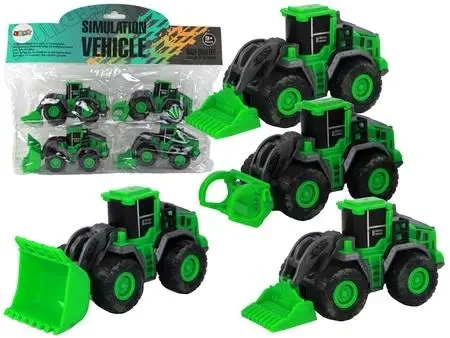 Zestaw pojazdów farmerskich traktory zielone 4el - Leantoys