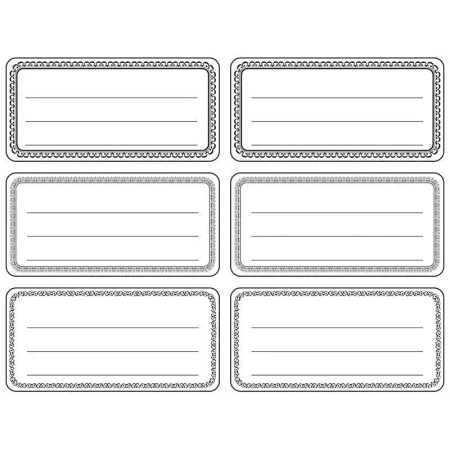 Naklejki etykiety biało czarne 144szt