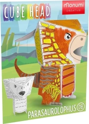 Cube head. Dino. Parazaurolof. Złóż i pokoloruj - Monumi