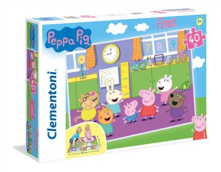 Puzzle 40 podłogowe super color Świnka Peppa 25458 - Clementoni