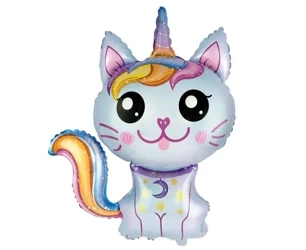 Balon foliowy Magiczny kot niebieski 88x73cm - Godan