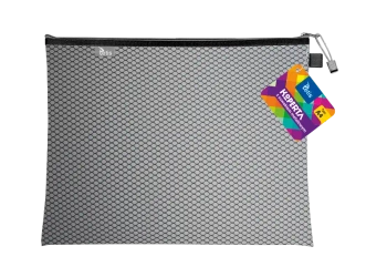 Koperta A4 z suwakiem metalalowym czarna - Tetis