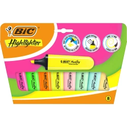 Zakreslacz Flat Highlighter neon pastel mix 8szt - BIC