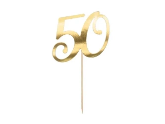 Topper na tort 50 złoty 20.5cm - PartyDeco