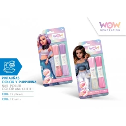 Lakier do paznokci WOW kolorowy i brokatowy MIX - Kids Euroswan