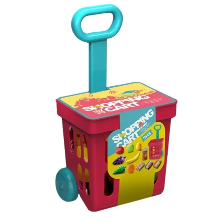 Wózek sklepowy na kółkach z akcesoriami - Askato