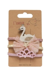 Gumki łabędź, kokardka i korona - Coralico