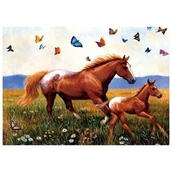 Mozaika diamentowa 5D - Konie 40x30cm - Titanum