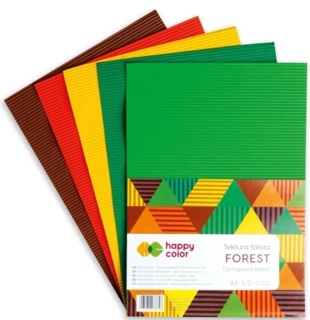 Tektura falista A4/5K mix Forest HAPPY COLOR - GDD
