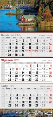 Kalendarz 2026 trójdzielny płaski MIX - AVANTI