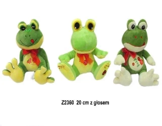 Pluszak Zaba z Glosem 25cm Sa Siedzaca z Kokarda