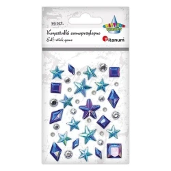 Kryształki samoprzylepne niebieskie mix 39szt - Titanum
