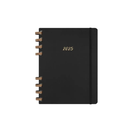 Kalendarz 2025 12M Moleskine L tygodniowy/miesięczny na spirali czarny 20,4x25,2