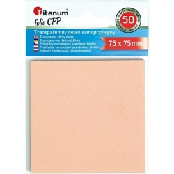 Notes samoprzylepny transparentny 75x75mm 50K - Titanum