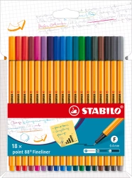 Cienkopisy point 88 (18 sztuk)