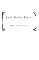 Historic Families of Kentucky - Thomas Marshall Green