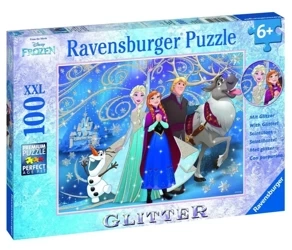 Puzzle 100 Kraina Lodu Błyszczący śnieg XXL brokat - Ravensburger