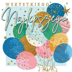 Karnet KW Urodziny - Balony - Henry