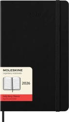 Kalendarz 2026 12M Moleskine L dzienny twarda oprawa czarny 13x21cm