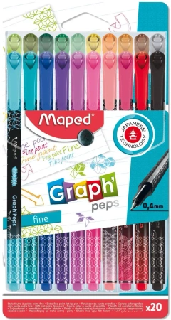 Cienkopisy Graph Peps Deco 20 kolorów - Maped