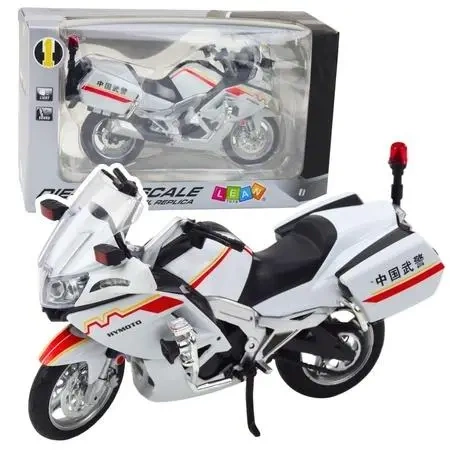 Motocykl metalowy ze światłem i dźwiękiem 1:12 - Leantoys