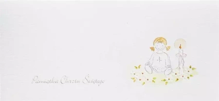 Karnet Chrzest DL C05 - Świeca dziewczynka - MAK