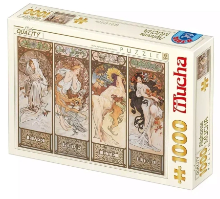 Puzzle 1000 elementów. Alfons Mucha, Cztery pory roku