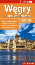Węgry + okolice Balatonu mapa samochodowa 1:555 000 - opracowanie zbiorowe