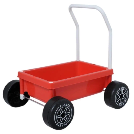 Wózek z cichymi kołami czerwony - Plasto