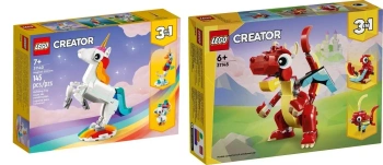 ZESTAW PREZENT LEGO CREATOR 3W1 MAGICZNY JEDNOROŻ 31140+CZERWONY SMOK 31145