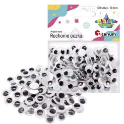 Oczy ruchome samoprzylepne 10mm, 100 sztuk