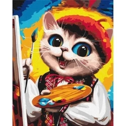 Malowanie po numerach - Kotek Artysta 40x50cm - Twoje Hobby