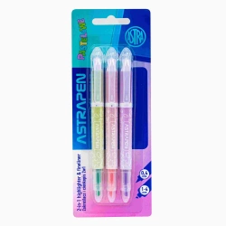 Zakreślacz i cienkopis 2w1 Astrapen pastelowe 3 kolory - ASTRA art-pap