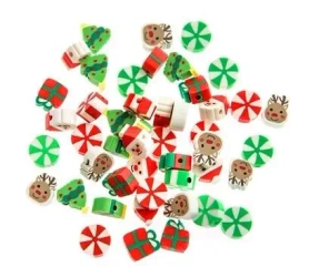 Koraliki polimerowe swiąteczne 1cm 48szt - Dalprint dpCraft