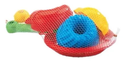 Łopatka + grabki + 3 foremki + sitko - Marioinex