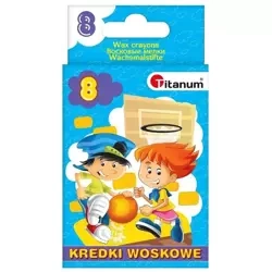Kredki świecowe 8 kolorów - Titanum
