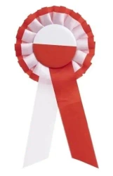 Kotylion biało-czerwony - Brewis