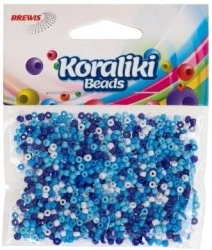 Koraliki akrylowe do nawlekania białe niebieskie - Brewis
