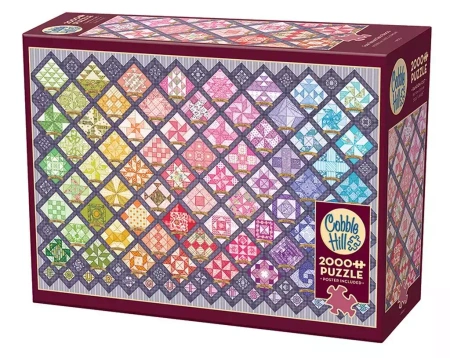 Puzzle 2000 Tęczowy patchwork - Cobble Hill