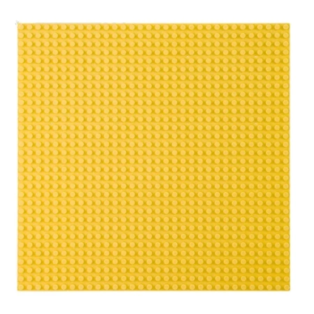 Płyta do budowania z klocków żółta 40x40cm - Leantoys