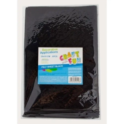 Filc arkusz czarny 20x30 5el - Craft with Fun